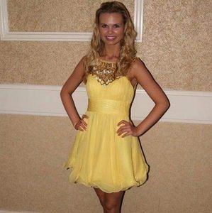 Jovani Yellow Cocktail Dress